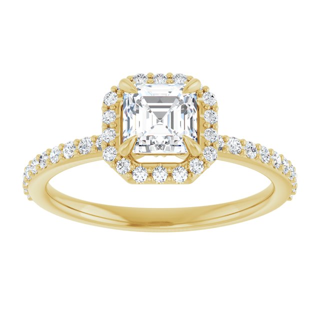 asscher-10K Yellow gold
