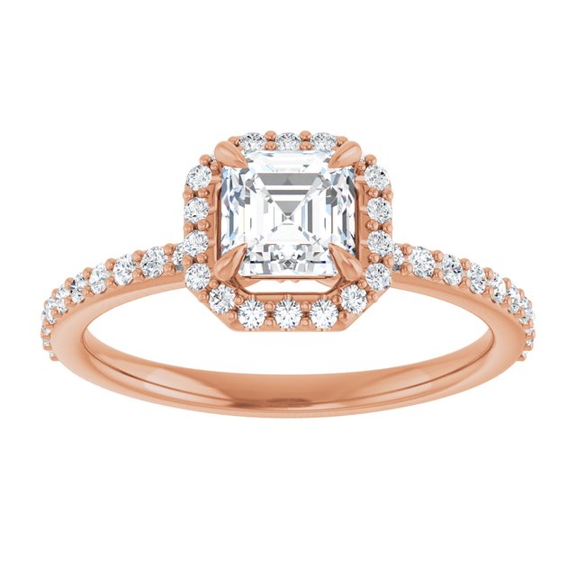 asscher-14K Rose gold