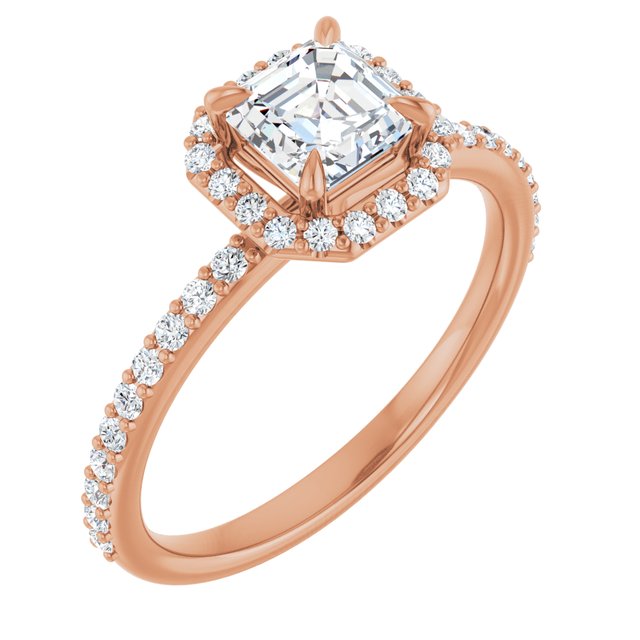 asscher-10K Rose gold