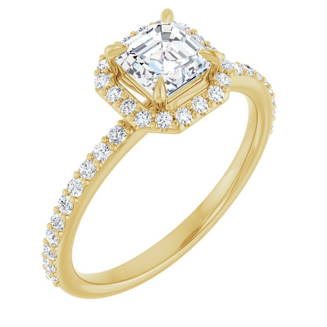 asscher-14K Yellow gold