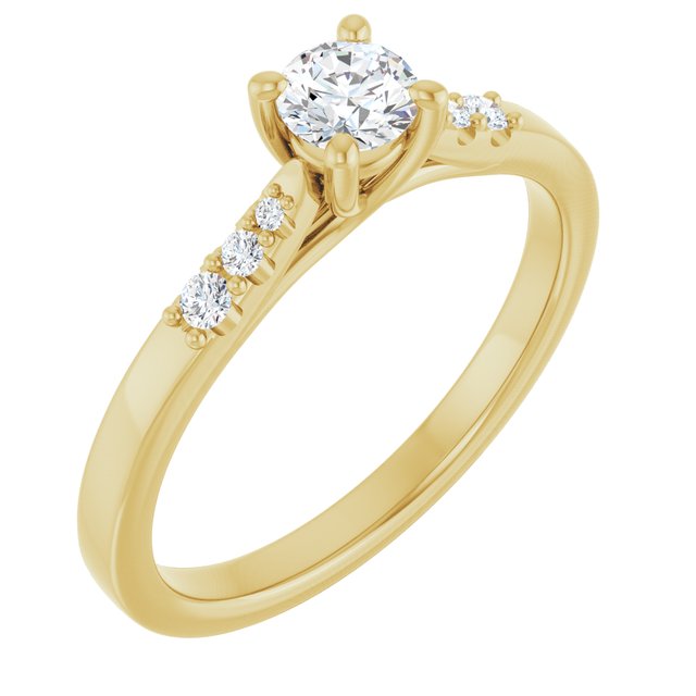 round-18K Yellow gold