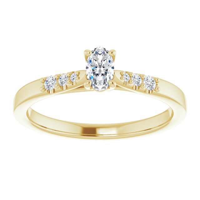 oval-14K Yellow gold