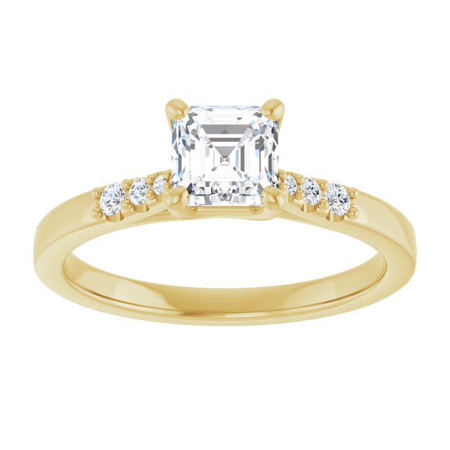 asscher-10K Yellow gold