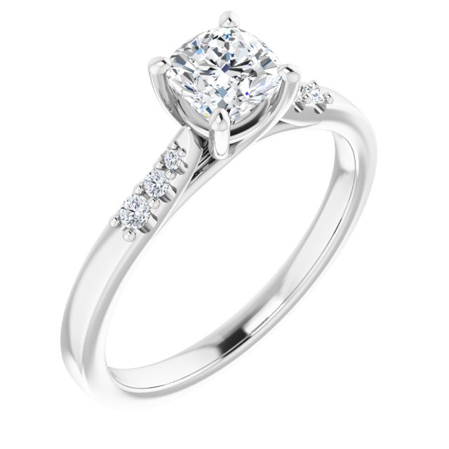 cushion-18K White gold