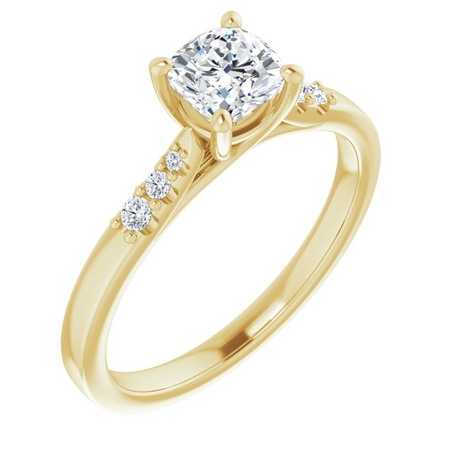 cushion-18K Yellow gold