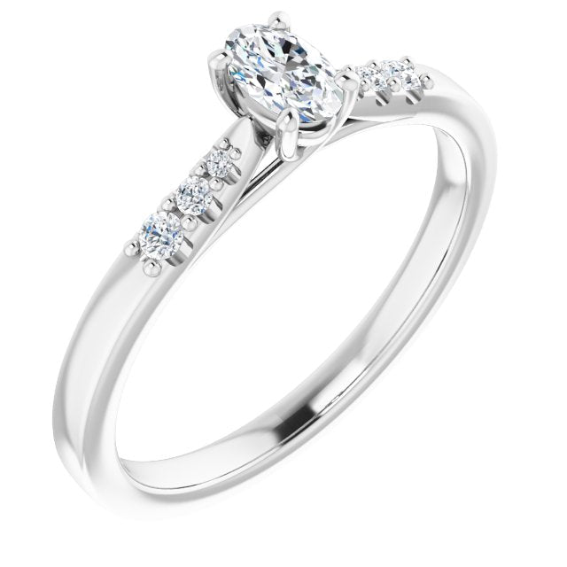 oval-14K White gold