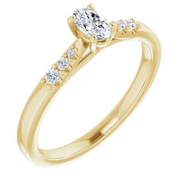 oval-14K Yellow gold