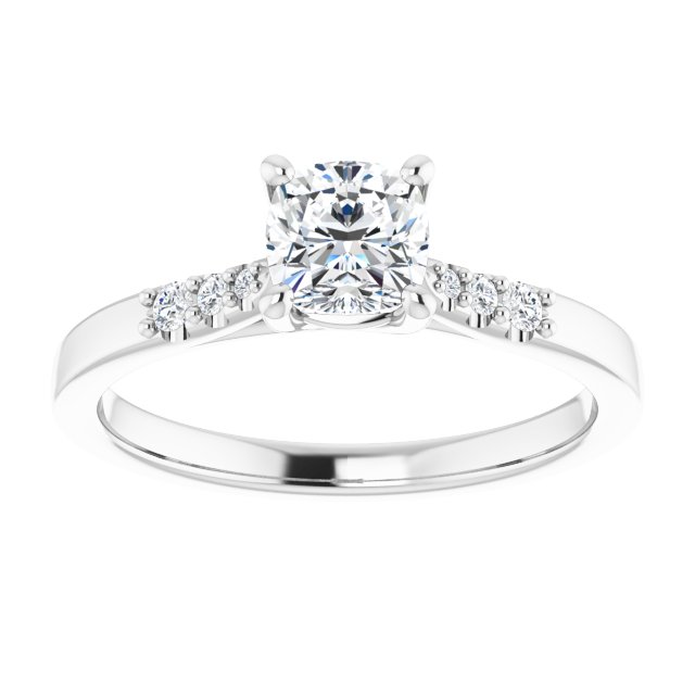 cushion-14K White gold