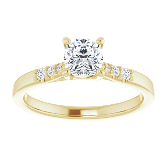 cushion-18K Yellow gold