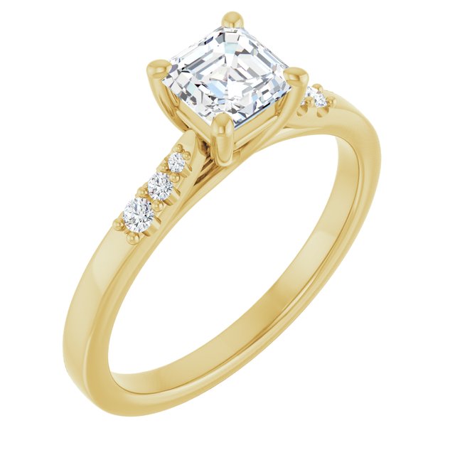 asscher-10K Yellow gold