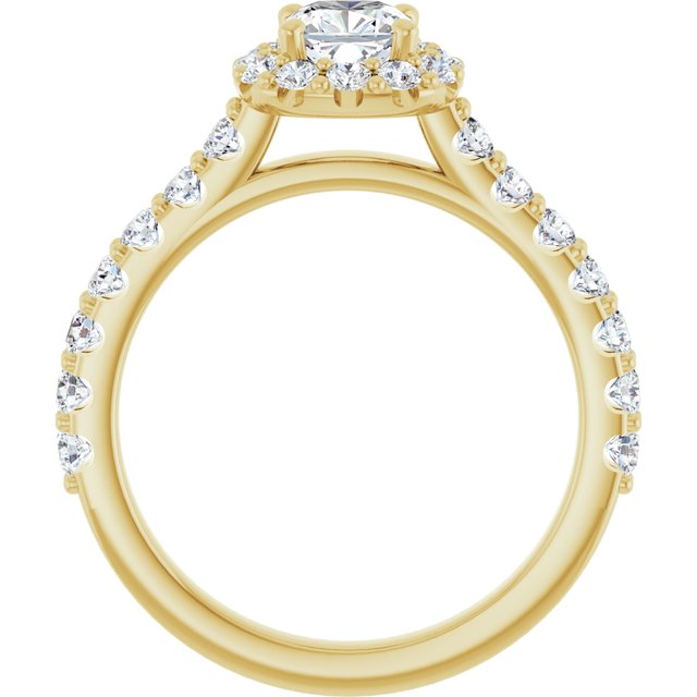 cushion-18K Yellow gold