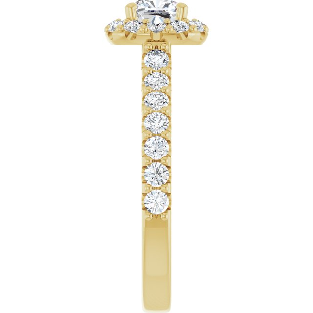 cushion-18K Yellow gold