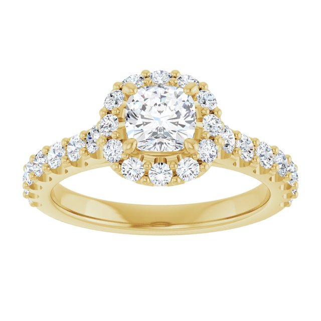 cushion-18K Yellow gold