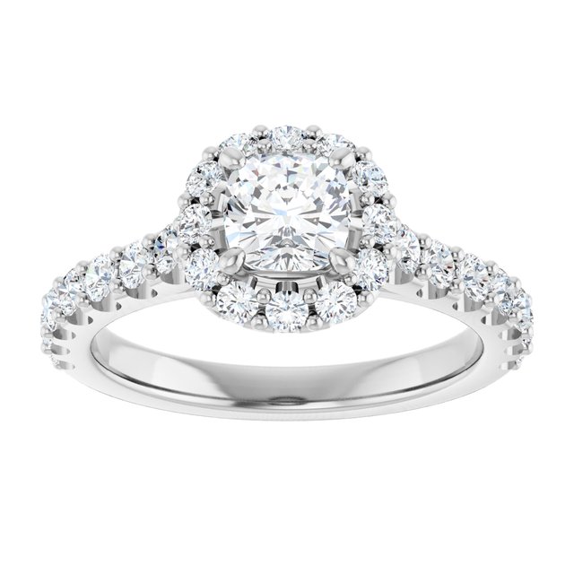 cushion-14K White gold