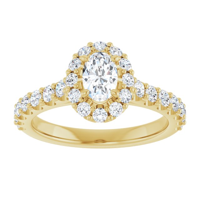 oval-14K Yellow gold