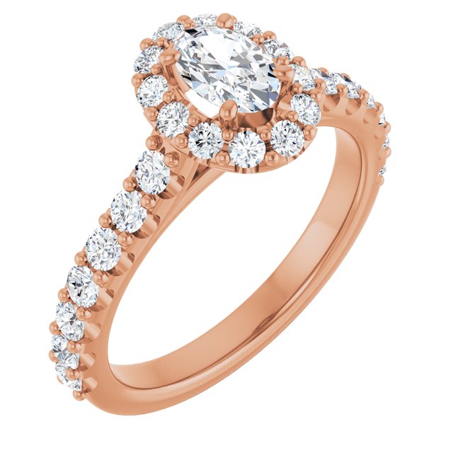 oval-14K Rose gold