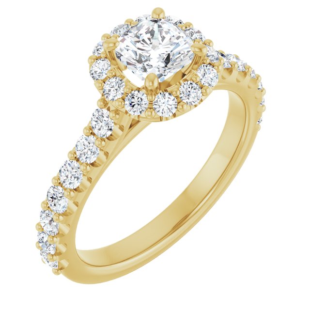 cushion-18K Yellow gold