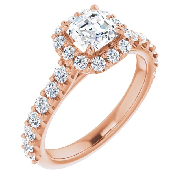 asscher-10K Rose gold