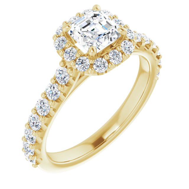 asscher-18K Yellow gold
