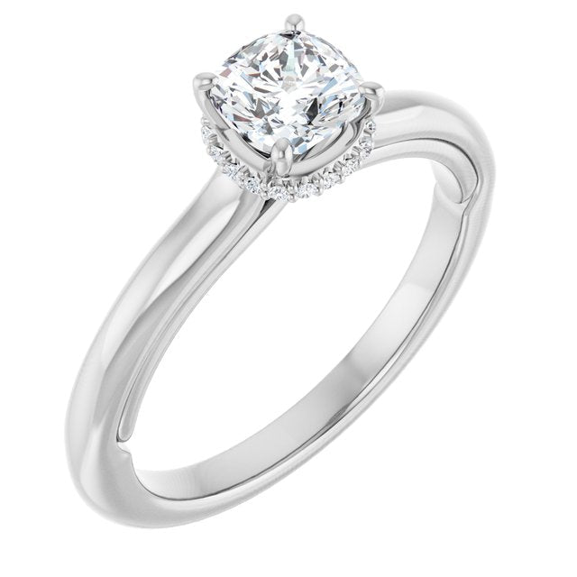 cushion-18K White gold