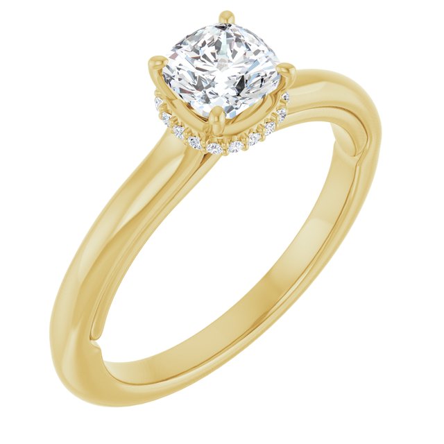 cushion-18K Yellow gold