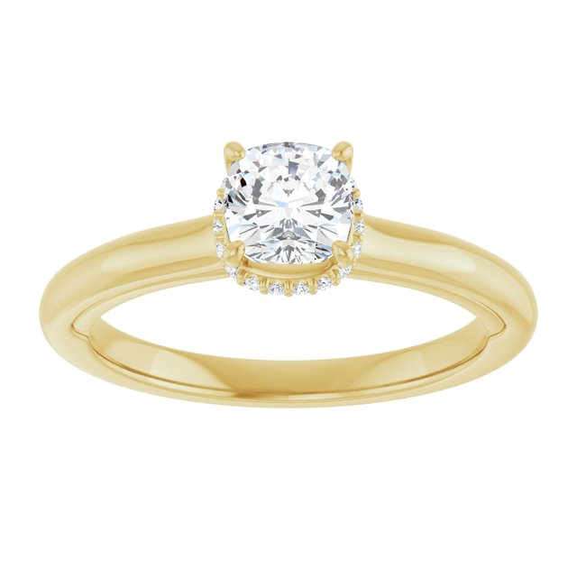 cushion-14K Yellow gold