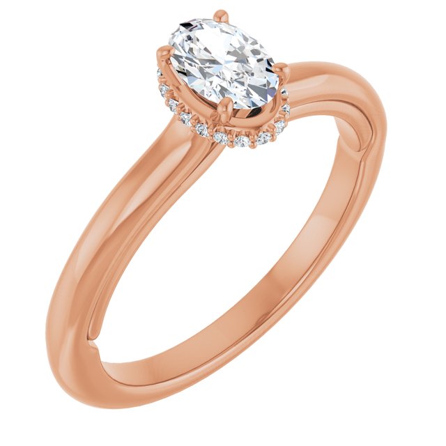 oval-10K Rose gold