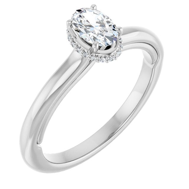 oval-14K White gold