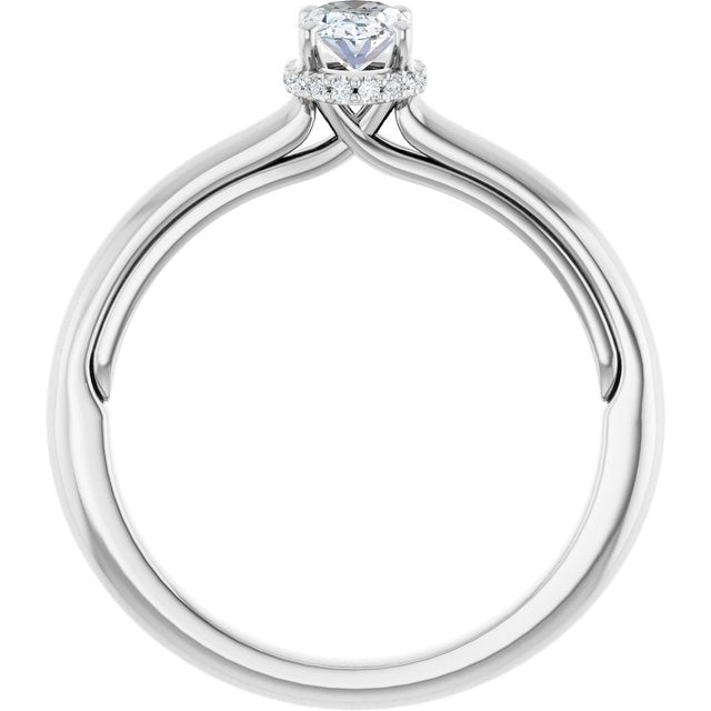 oval-14K White gold