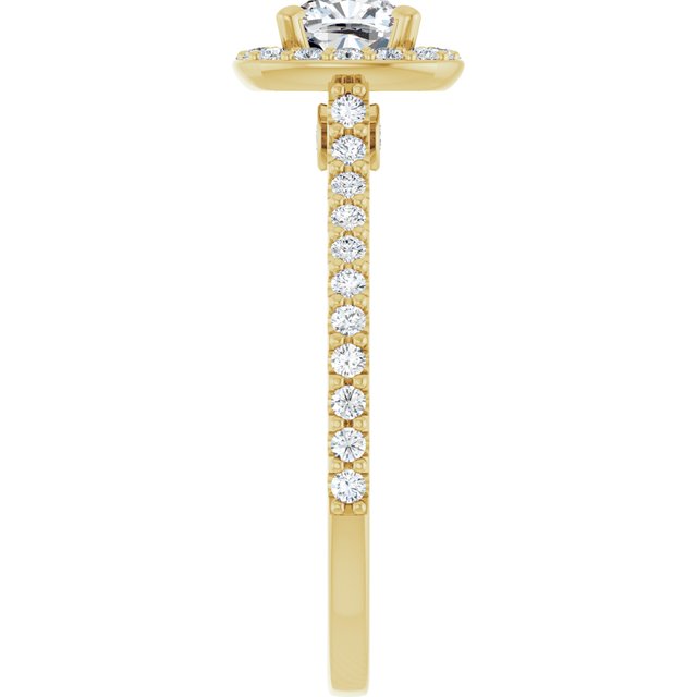 cushion-14K Yellow gold