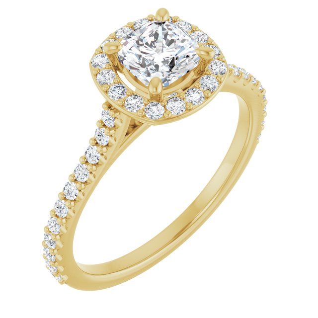 cushion-18K Yellow gold