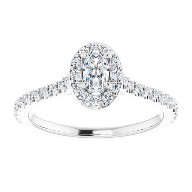 oval-14K White gold