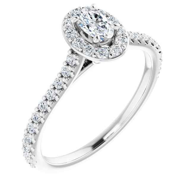oval-14K White gold