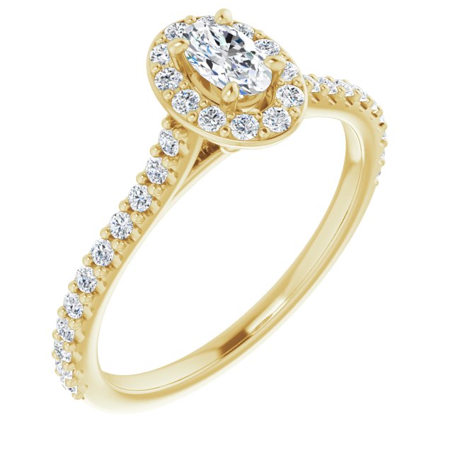 oval-18K Yellow gold