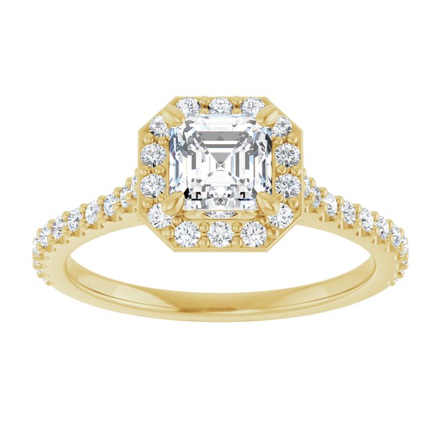 asscher-18K Yellow gold