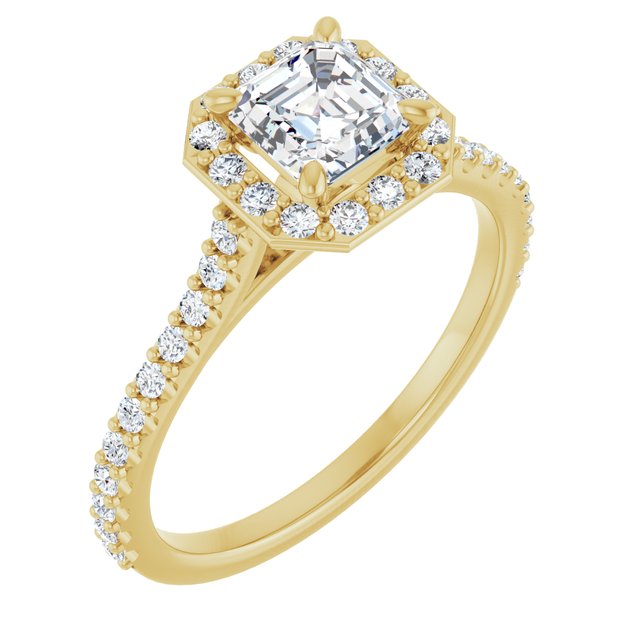 asscher-14K Yellow gold