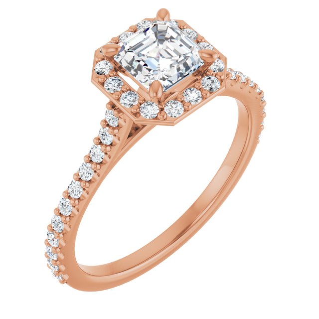 asscher-10K Rose gold