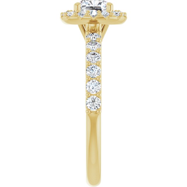 cushion-14K Yellow gold