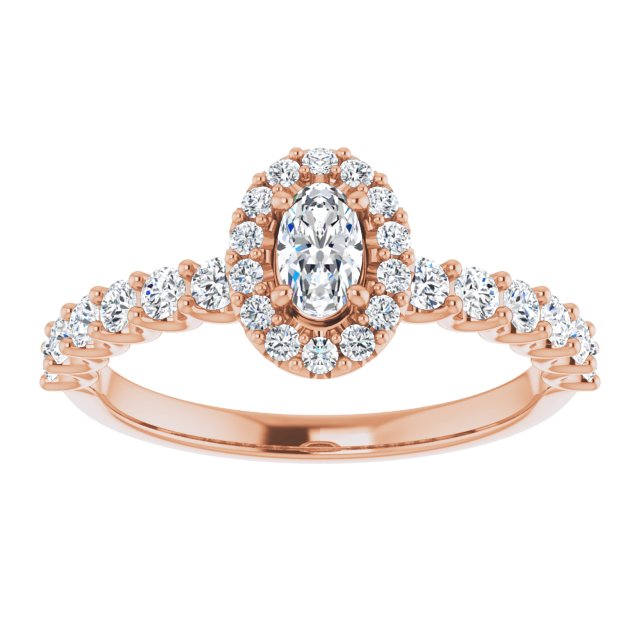 oval-14K Rose gold