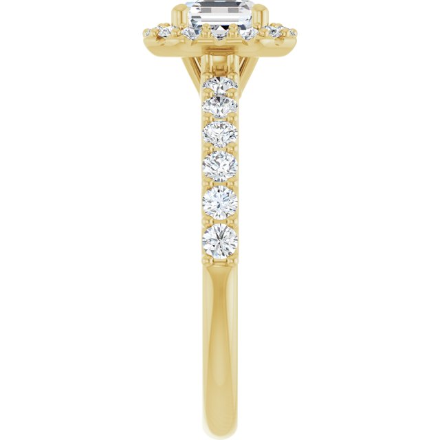 asscher-14K Yellow gold