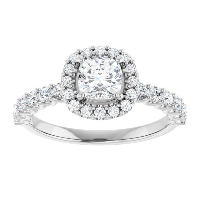 cushion-14K White gold