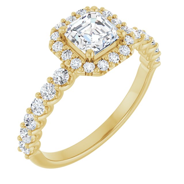 asscher-10K Yellow gold