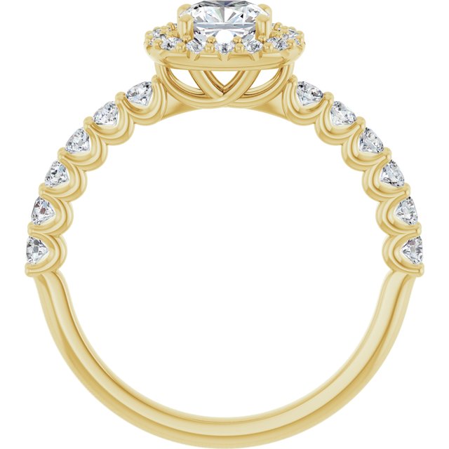 cushion-14K Yellow gold