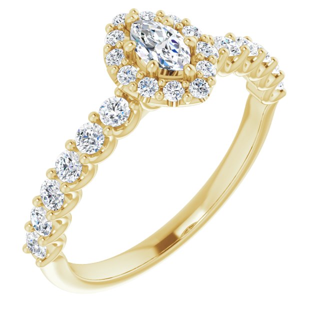 marquise-10K Yellow gold