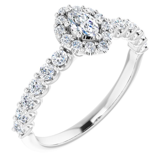 marquise-10K White gold