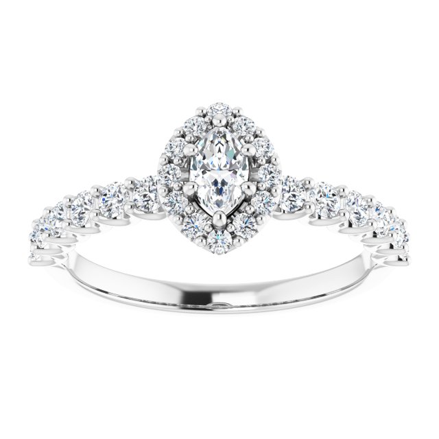 marquise-10K White gold