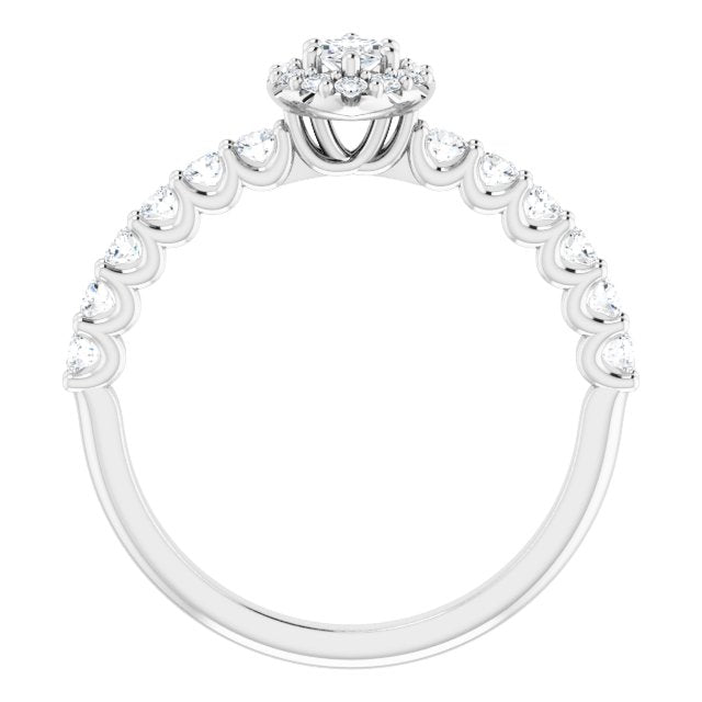 marquise-10K White gold