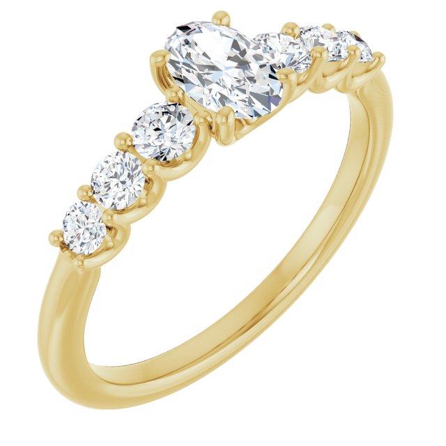 oval-10K Yellow gold