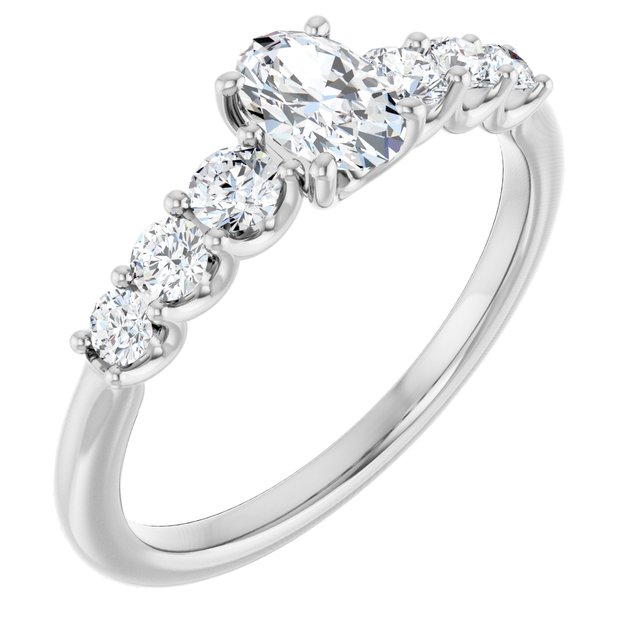 oval-14K White gold
