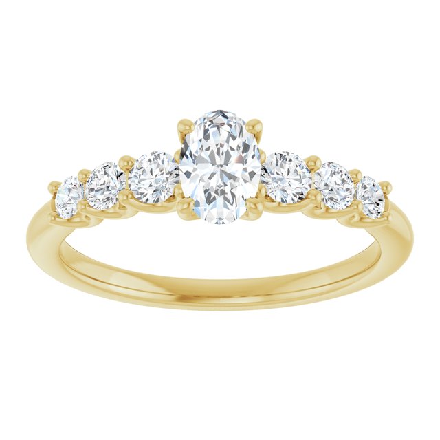 oval-10K Yellow gold